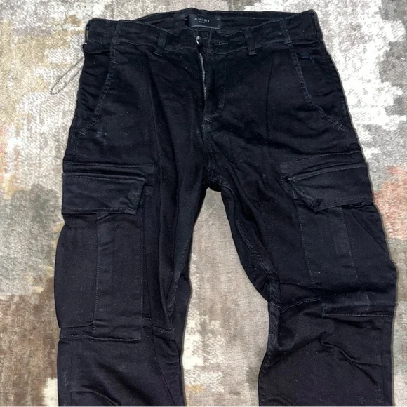 Mike Amiri Black Cargo Pockets Denim Tapered jeans Size 27 Women